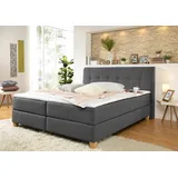 Home Affaire Boxspringbett »Calloway«, inkl. Topper, XXL-Ausführung, in 4 Farben, 5 Breiten, 3 Matratzenarten grau