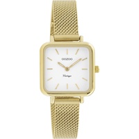 Oozoo Vintage Damen Uhr - Armbanduhr Damen mit 12mm Metallmesharmband - Analog Damenuhr Quadratisch C20263