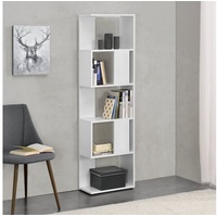 [en.casa]® Bücherregal Aneby 159x45x24cm mit 5 Ablageflächen Weiß