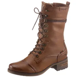 Schnürstiefel MUSTANG SHOES Gr. 41, braun (cognac-used) Damen Schuhe mit praktischem Innenreißverschluss Bestseller