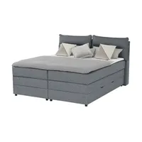 Deinbett Boxspringbett mit Bettkasten ¦ blau ¦ Maße (cm):