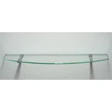 Dekoleidenschaft Wandregal aus 10mm Glas, klar, Verschiedene Formen und Größen, Glasregal, Glasboden, Glasablage, Badregal, Eckregal Bad Ablage Regal (Tablarträger Stick 180, 60x20-30 cm Convex)