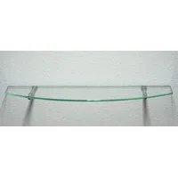Dekoleidenschaft Wandregal aus 10mm Glas, klar, Verschiedene Formen und Größen, Glasregal, Glasboden, Glasablage, Badregal, Eckregal Bad Ablage Regal (Tablarträger Stick 180, 60x20-30 cm Convex)