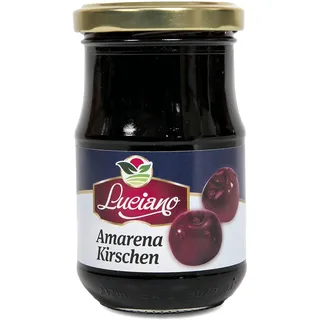 Luciano Amarena Kirschen 140g, entkernte Sauerkirschen im Glas, Maraschino Kirschen, Perfekt für Cocktails und Desserts