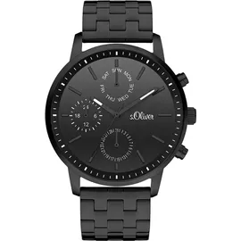 s.Oliver Damen Armbanduhr Edelstahl - Schwarz