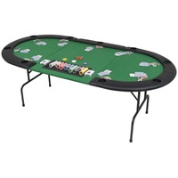 VidaXL 9-Spieler Poker Falttisch 3-fach Faltbar Oval Grün