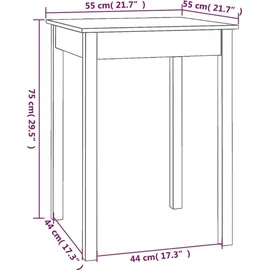 vidaXL Esstisch 55 x 75 x 55 cm weiß