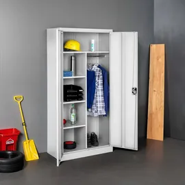Tectake tectake® Spind aus pulverbeschichtetem Stahl, mit 6 Fächern, 180 x 80 x 40 cm