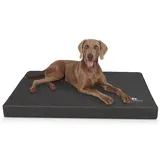 Knuffelwuff orthopädische Hundematte Palomino aus Laser-gestepptem Kunstleder XXL 115 x 80cm Schwarz - rutschfeste Unterboden - leicht zu reinigen - für große, mittelgroße und kleine Hunde