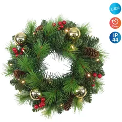 Näve LED-Weihnachtskranz "NOEL" gold