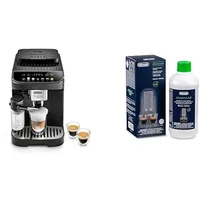 De'Longhi Magnifica Evo ECAM 292.81.B Kaffeevollautomat mit Milchsystem, 7 Direktwahltasten für Cappuccino, Espresso und weitere Kaffeespezialitäten, 2-Tassen-Funktion, Schwarz mit DLSC 500 Entkalker