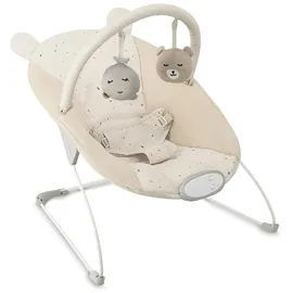 MOMI GLOSSY Babywippe für Babys bis 9 kg, 3-Punkt-Sicherheitsgurt, Metallgestell mit Antirutsch-Füßchen, Gewicht 1,7 kg, Abmessungen 58 x 49 x 53 cm, sensorisches Modul für Kinderförderung