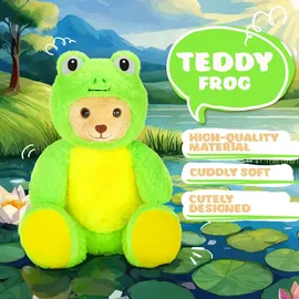 brubies Teddy Frosch 25 cm Grün/Gelb/Beige/Hellbraun