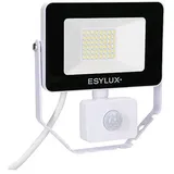 ESYLUX LED Strahler 10 W mit Bewegungsmelder 4000K weiß