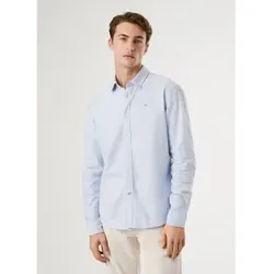 Pepe Jeans für Herren. PM3090816 Blaues Cluny-Hemd (M), Lässig, Baumwolle, Langarm