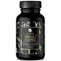 Luondu Omega 3 Vegan [ 1500mg ] - Premium Omega 3 Fettsäuren Algenöl 525 DHA + 250 EPA pro Tagesdosis I 100% pflanzlich - Unterstützt normale Gehirnleistung & Sehkraft (90 Kapseln)