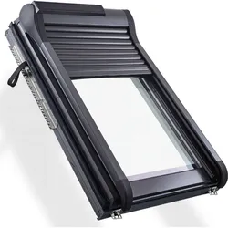 Roto Dachfenster Set Designo R89G K200 Klapp-Schwingfenster Kunststoff inkl. Designo ZRO S R6R8 Solar Außenrollladen, 94x160 cm (9/16)
