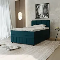 Panda möbel Boxspringbett Einzelbett 120x200, Dunkeltürkis, AVALON, mit Bettkästen,