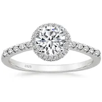 ROUGEMONT Verlobungsring Funkelnder Damen Ring 925 Sterling Silber Moissanit Verlobung Gold, Echtschmuck silberfarben