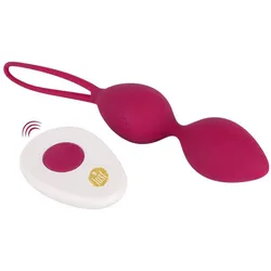 Vibro-Ei 'Love Balls“ für Beckenbodentraining, 84g | Mit Fernbedienung, 10 Vibrationsmodi Lust Beckenbodentrainer 1 St pink