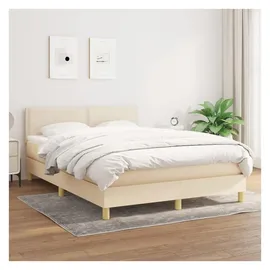 vidaXL Boxspringbett 140 x 200 cm Creme