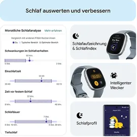 Fitbit Versa 4 aluminium platin/wasserfallblau