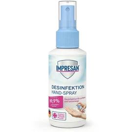 Impresan Desinfektion Hand-Spray 100 ml | Desinfektionsspray für Hände | Handdesinfektionsmittel Spray für unterwegs | Beseitigt Bakterien & Viren | frischer Duft