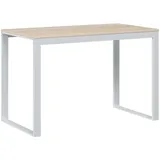 vidaXL Computertisch Weiß und Eiche-Optik 110x60x73 cm Holzwerkstoff