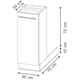 Vicco Kochinsel Fame-Line 30 x 82 x 70 cm Dunkelblau Hochglanz