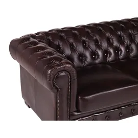 vente-unique Chesterfield Ledersofa 4-Sitzer - Büffelleder - Rotbraun - BRENTON
