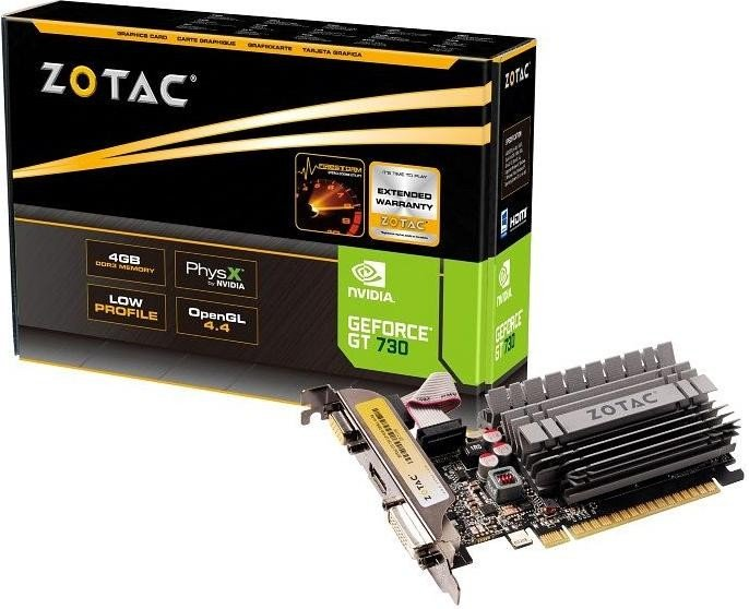 Zotac GeForce GT 730 passiv Grafikkarte 4GB DDR3, VGA, DVI, HDMI
