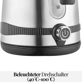 Zilan Edelstahl Wasserkocher 2200 W 40°C-100°C Kapazität: 1,7 L Digitale Temperaturanzeige Warmhaltefunktion
