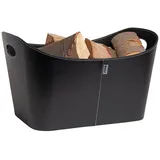 ADURO Holzkorb Baseline Kunstleder 30 x 45 x 30 cm Schwarz