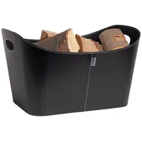 ADURO Holzkorb Baseline Kunstleder 30 x 45 x 30 cm Schwarz