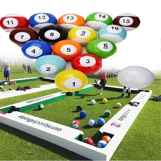 Billard Fußball Snooker Bälle Tischspiele Set – Riesiges Leder-Kick-Billard für Garten und Zimmer – 16-teiliges Straßenspiel-Set