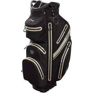 Wilson Golftasche, W/S Exo Dry Cart Bag, Trolleytasche für bis 14 Schläger, Golf-Zubehör für Damen und Herren, Schwarz / Schwarz / Silber
