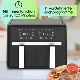 casativo Dual-Zone Heissluftfritteuse 2x 4,5 l schwarz