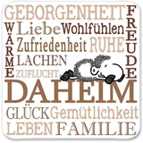 Sheepworld, Gruss & Co - 81042 - Untersetzer Nr. 26, Daheim, Kork, 9,5cm x 9,5cm