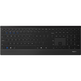 Rapoo E9500M Multi-mode Wireless Keyboard schwarz, USB/Bluetooth, DE (18748)