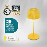 B.K.Licht Riffle Mini LED Tischlampe Gelb