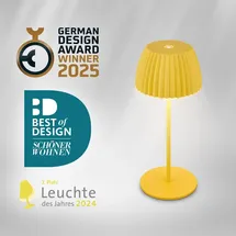 B.K.Licht Riffle Mini LED Tischlampe Gelb