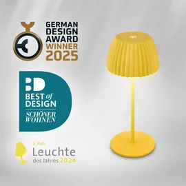 B.K.Licht Riffle Mini LED Tischlampe Gelb