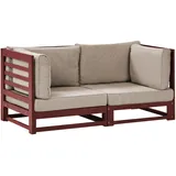 Beliani TRANI Gartensofa 2-Sitzer braun
