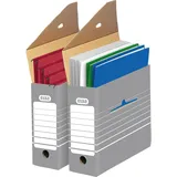 Elba Archivschachtel tric 100552039 9,5x26,5X34cm Pappe grau-weiß