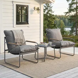 Woltu Gartenlounge-Set 3-tlg. Grau