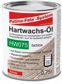 Patina-Fala® Hartwachs-Öl HW075, farblos, Öl zur Behandlung von Holzfußböden und anderen Holzoberflächen, 750 ml - Dose