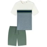 SCHIESSER Herren Schlafanzug kurz Rundhals-Casual Nightwear Pyjamaset, Khaki_182607, 50