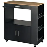 KESPER Küchenwagen, Material: FSC-zertifizierte Faserplatte, Maße: B: 75 x 88 x T:40cm, Farbe: naur/schwarz | 25892 13