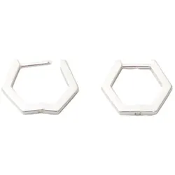 fejn Ohrringe Hexagon Huggie nachhaltiger Echtschmuck   Damen 