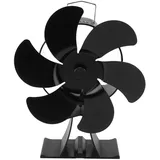 Schwarzer, Wärmebetriebener Ofenventilator Mit 6 Flügeln, Thermodynamisch Angetriebener Kamin Zur Wärmeableitung